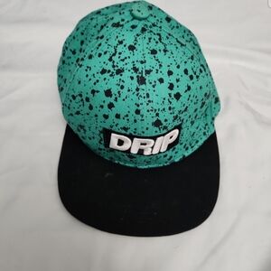 Hustle boys green splattered adjustable baseball hat #X3